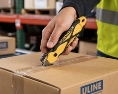 Klever XChange KCJ-XC-Y-PT Safety Cutter Recessed Blade Box Cutter Uline Yellow