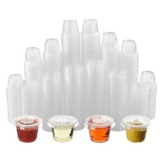 1OZ Plastic Disposable Portion Cup with Hinged Lid