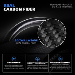 RASTP Carbon Fiber Racing Steering Wheel, 13.8”/350mm 6 Bolts Steering Whe