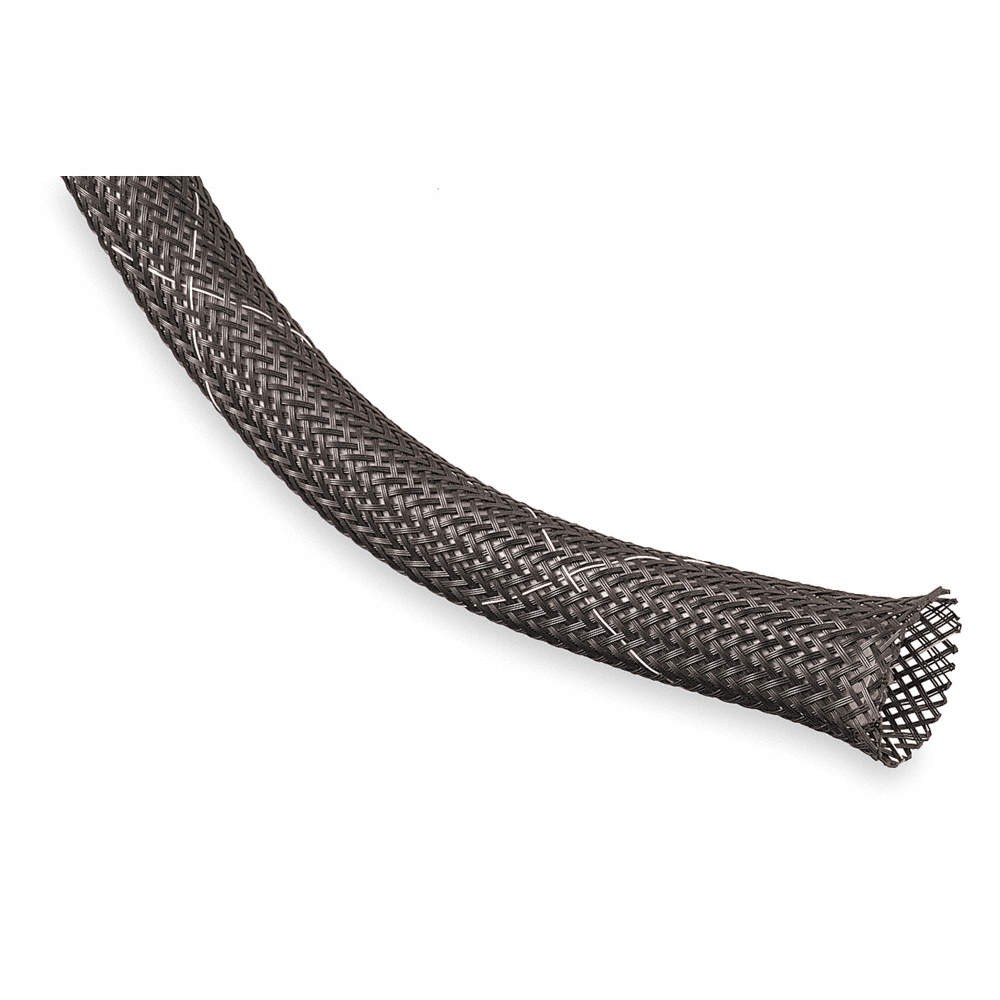 TECHFLEX FRN0.25TB10 Braided Sleeving,0.250 In.,10 ft.,Black 2RMD7