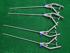 4pc Laparoscopic Needle Holder Curved Jaw Right & Left Hand 5mmx330mm Reusable