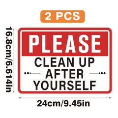 2PCS Be Considerate Clean up after Yourself Sign for Bathroom and Kitchenï¼ŒS…