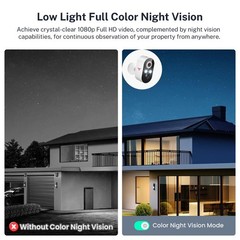 Wireless 1080P Security Camera, Color Night Vision, 120° View, ABS Housing
