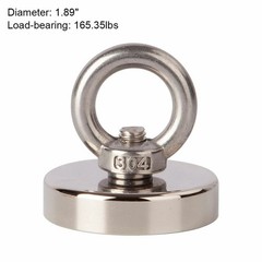 400LBS Neodymium Fishing Magnet Pulling Force Super Strong Round Rare Earth Hook