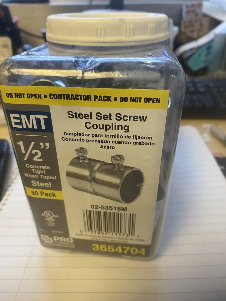 BRAND NEW Sigma Steel Set Screw Coupling 1/2” 50 Pack
