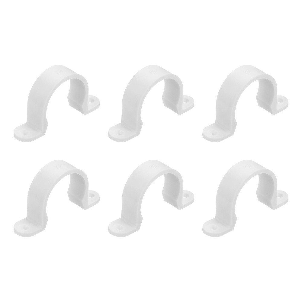 6Pcs PVC Pipe Straps, 32mm(1-1/4″) Plastic 2 Holes PVC Pipe Mounting Bracket