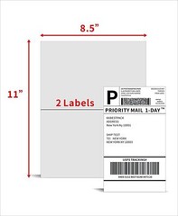 Labels Premium Mailing Shipping 8.5×5.5 Half-Sheet Self Adhesive 110 -13200 USA