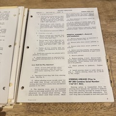 Vintage Massey Ferguson MF 300 Combine Service Manual 19966/1967
