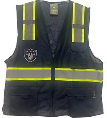 🏈🦺LAS VEGAS RAIDERS WORK SAFETY VEST PPE W/SILVER REFLECTIVE LOGO M/L/XL/2XL