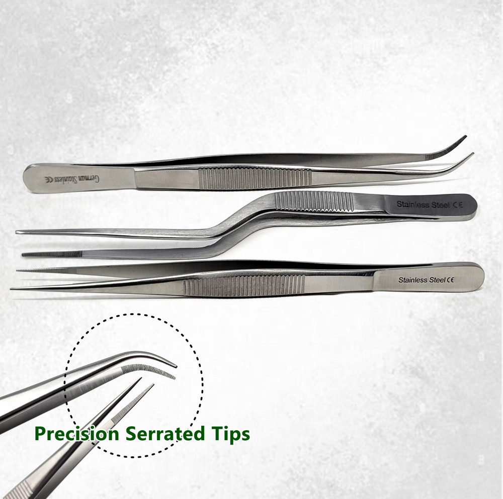 3x Micro Dressing Tweezer Surgical Tissue Forceps For Dental & Medical Use-5.5″