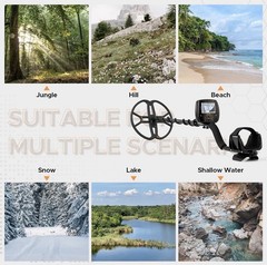 13″ Metal Detector for Adults Professional, Double-D Waterproof Search Coil Gold