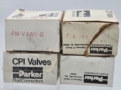 4 Lot | Vtg 1980s NOS PARKER Needle Valve 1/4″ NPT, 4M-V4-AK-B