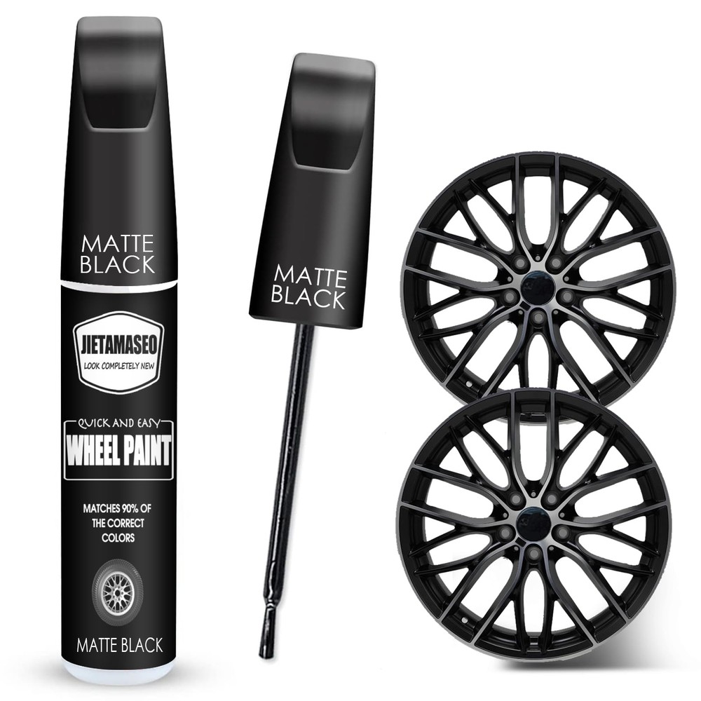 Matte Black Rim Touch Up Paint Wheel Repair Kit Curb Rash, Quick And Easy Wh…