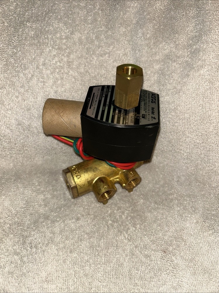 ASCO 8345G001 Brass Solenoid Valve Universal 120V AC 1/4” connections