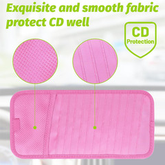 Car CD DVD Holder Large Capacity Oxford Fabric Visor Case with 12 Disc Sleeves