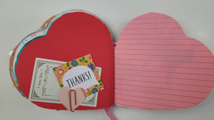 Handmade Junk Journal Heart Shaped Valentine’s – Flamingo