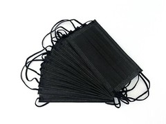 Face Mask Non Medical Surgical Disposable Protective 3 Ply Mouth Cover Black
