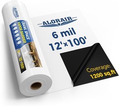 ALORAIR 1200sq.ft 6mil 12’x100′ Reinforced Vapor Barrier in Crawlspace