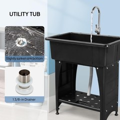 32.3 in x 22.4-Inch Indoor and Outdoor Utility Sink with Faucet High Quality New