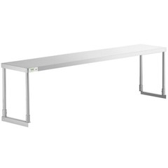 12″W x 72″D x 19″H Stainless Steel Single Deck Overshelf For Work Prep Tables