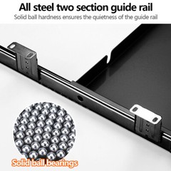 Steel Keyboard Tray Under Desk Drawer Sliding Pull Out w/360° Mouse Tray 22″x12″