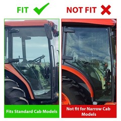 Left Hand Cab Glass Door For Kubota M8540 M5040 M9540 M6040 M7040 Tempered Glass