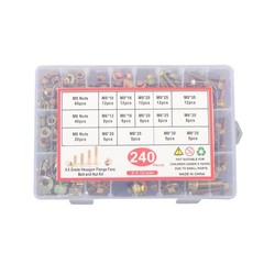 240 Pcs Flanged Bolts And Nuts Kit Grade 8.8 Metric M5 M6 M8 14 Sizes Bolts