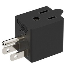 90 Degree Adapter Right Angled Downward Angled USA 3-Prong Male-Female Adapter