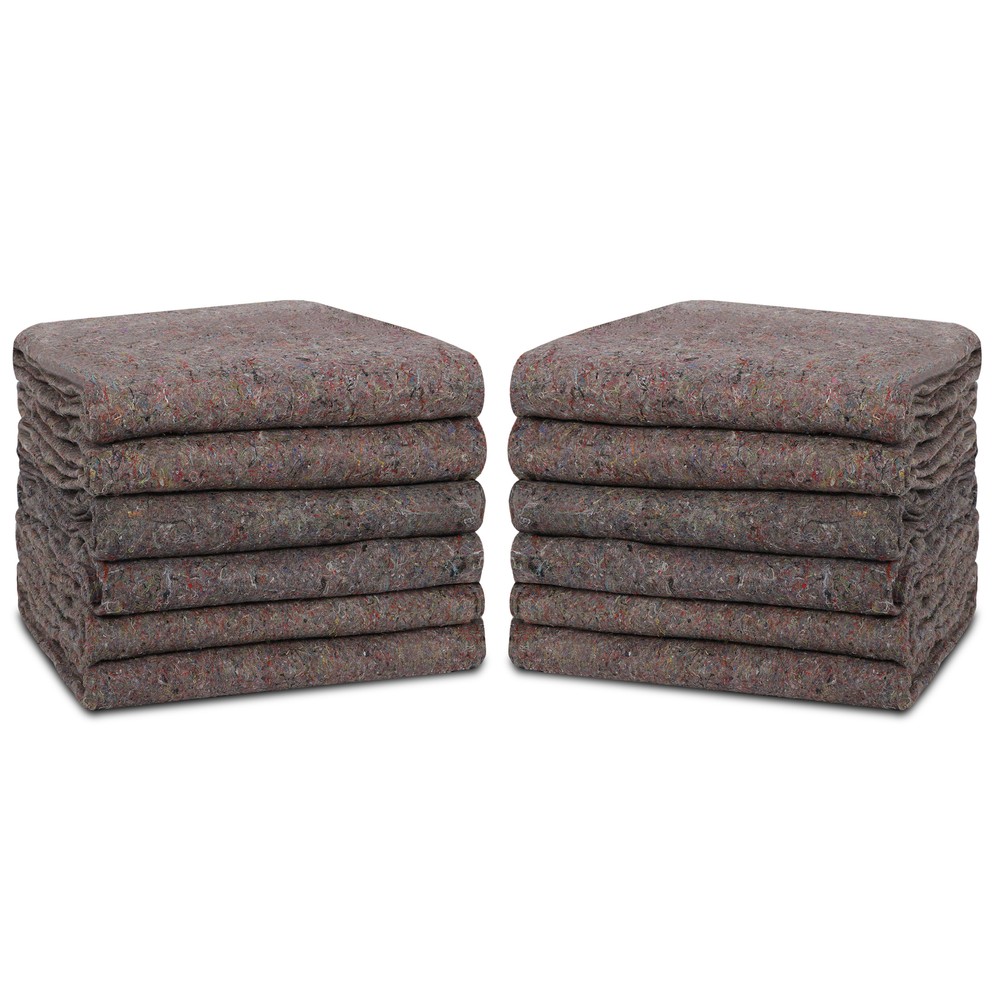 Moving Blankets 54″ x 72″ Pro Economy 12 Pack Grey Shipping Furniture Pads