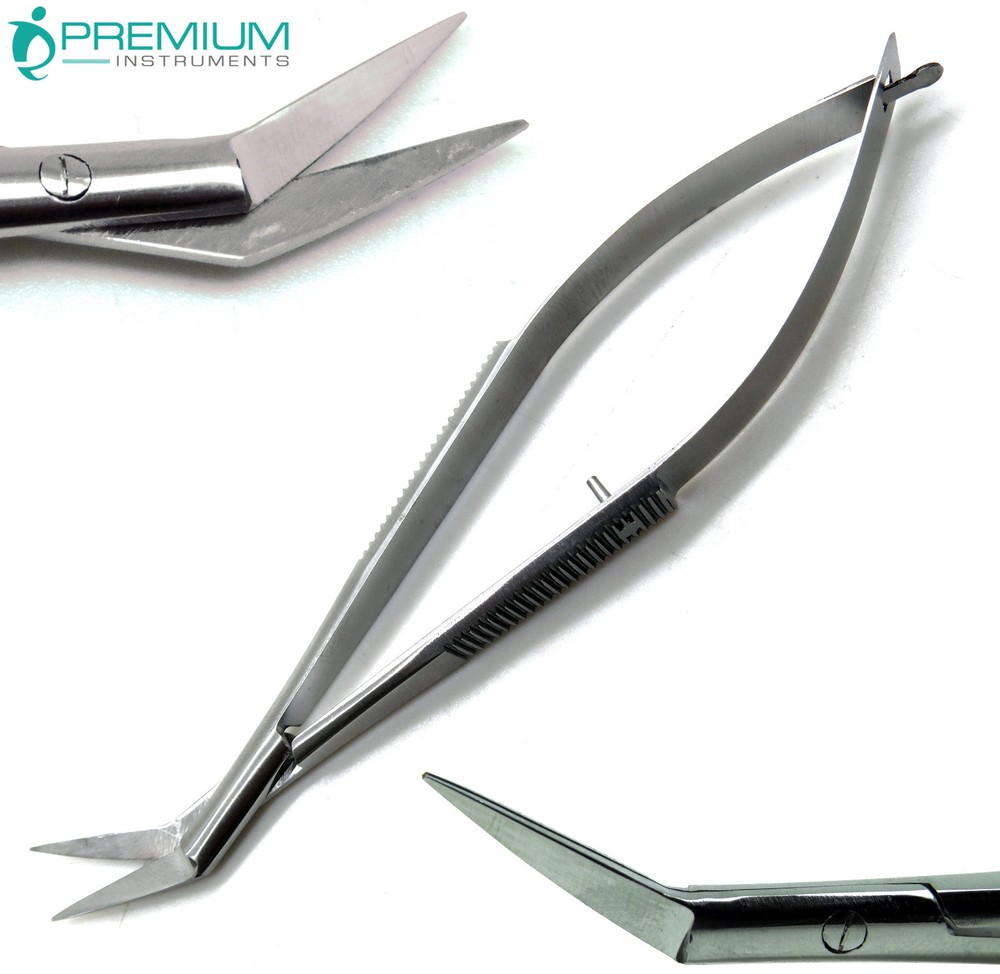 Castroviejo Angled Scissors Sharp/Sharp 4.75″ Sqeeze Spring Micro Instruments