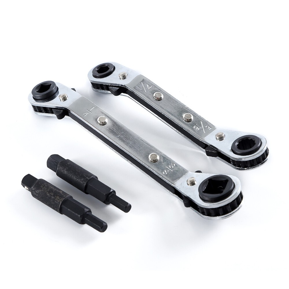3/8” to 1/4”, 5/16” x 1/4” Refrigeration Hvac Service Wrench Set+Hex Bit Kit