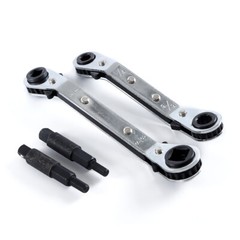 3/8” to 1/4”, 5/16” x 1/4” Refrigeration Hvac Service Wrench Set+Hex Bit Kit