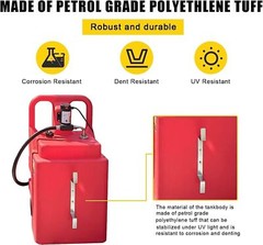 Heavy Duty Portable Fuel Tank w/ Top Handle 13ft Delivery Hose Oil Gun 32 Gallon