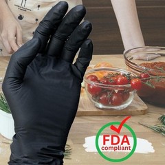 1000 Shield Nitrile 5mil Powder Free Gloves Black (Latex Vinyl Free) Large
