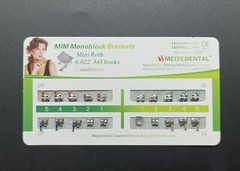 Dental Orthodontic MIM Monoblock Brackets Mini Roth 022 Slot 345 hooks Mesh Base
