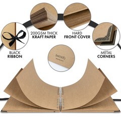 Bstorify Scrapbook Album 60 Pages (8 x 8 Inch) Brown Thick 8 x 8 Inch,