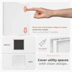 White 12×12 Inch ABS Plastic Square Wall Ceiling Drywall Access Panel Door