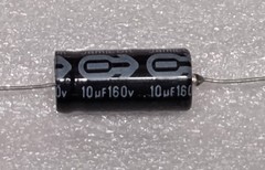 5 pcs Mallory – 10uF 160V Capacitor -Axial Aluminum Electrolytic NOB
