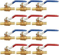 5/8 Inch PEX Crimp Brass Shut-Off Ball Valve 2 Pack