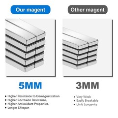 Strong Magnets Bar, 6 Pack Heavy Duty Magnetic Strips with Adhesive Backing, Pow