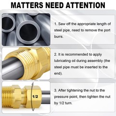Brass Compression Tube Fitting 10-PACK 1/8 OD x 1/8 NPT Male Connector