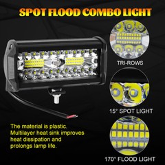 2x 7Inch 40000ML LED Work Light Bar Flood Spot Pod Offroad Fog Driving ATV Truck