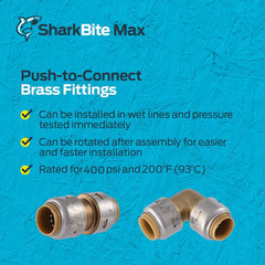 SharkBite 3/4″ x 3/4″ – 12″ Repair Hose Push Fitting, Supply Flex Hose -Lot Of 2