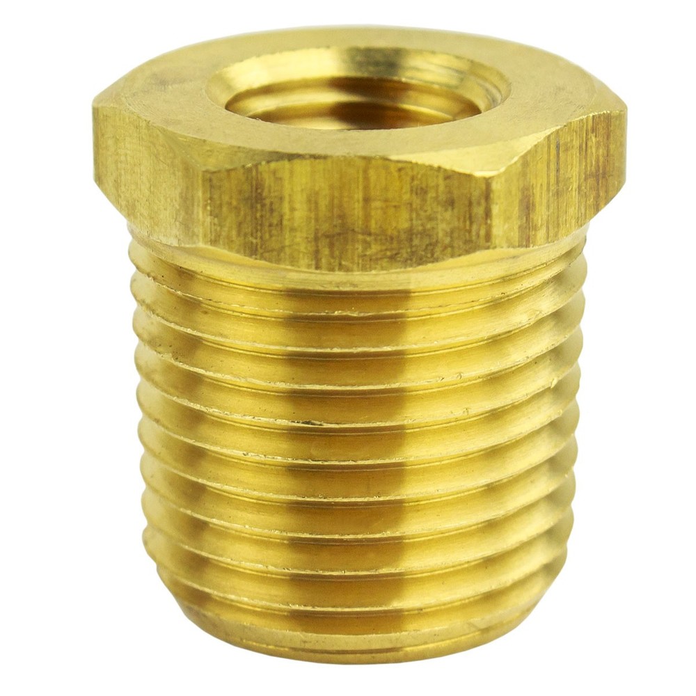 1/2″ MNPT x 1/4″ FNPT Solid Brass Bushing Reducer Fitting Reducing Adapter