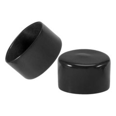 Round Dust Cap Cover ( 2″ ) Black Vinyl For Tube Pipe Wood Plastic Soft Flexible
