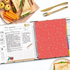 8.5×11 3-Ring Recipe Binder Book with Plastic Sleeves Oyster White Color