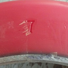 Forklift Tire 16 x 7 x 11-1/4 Red Poly Smooth Press-On For Raymond