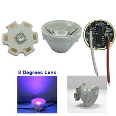 UV Purple led Bead 10W 5050 365nm 395nm with 5 Modes driver with LED lens DIY