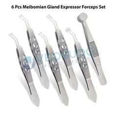 6 Pcs Meibomian Gland Expressor Forceps Set Reusable Ophthalmic Instruments