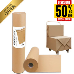17.5″ x 1200” Brown Kraft Paper 50 lb Basis Thick Roll Packaging Shipping NEW**